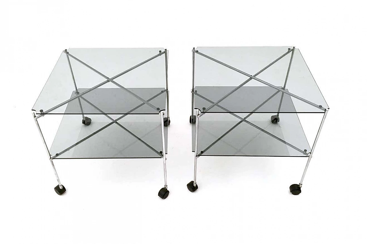 Pair of glass Biplane carts by Bruno Munari for Robots, 1972 3