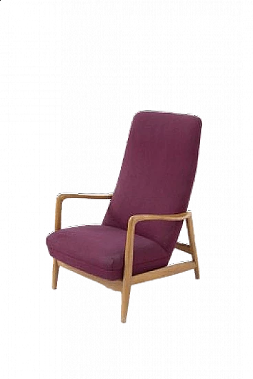 Wooden reclining armchair by Gio Ponti, 1950s