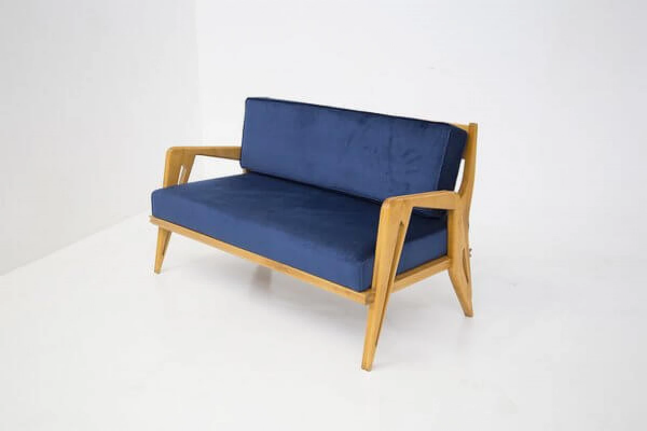 Velvet sofa by Campo and Graffi, 1960s 1