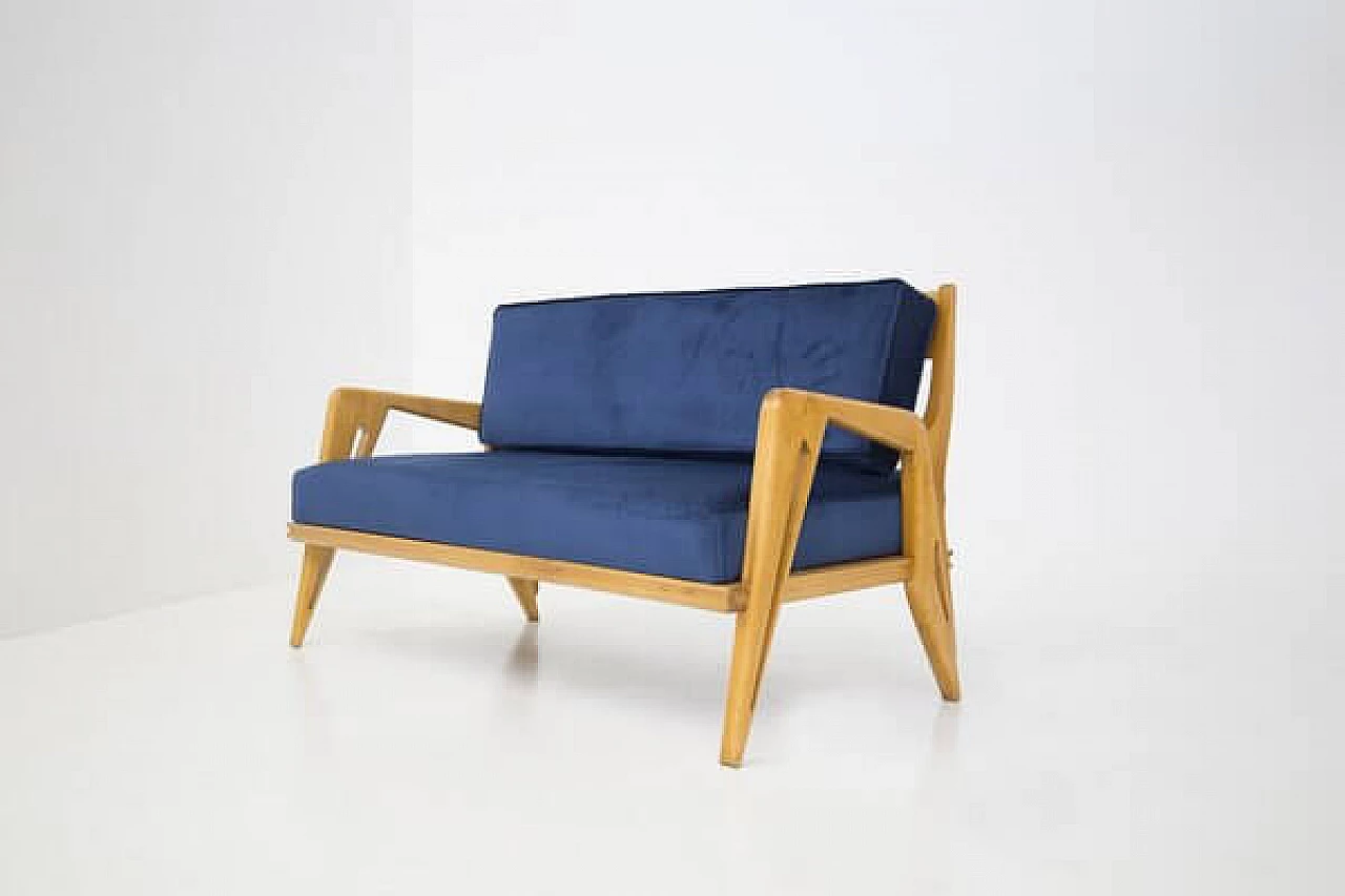Velvet sofa by Campo and Graffi, 1960s 13