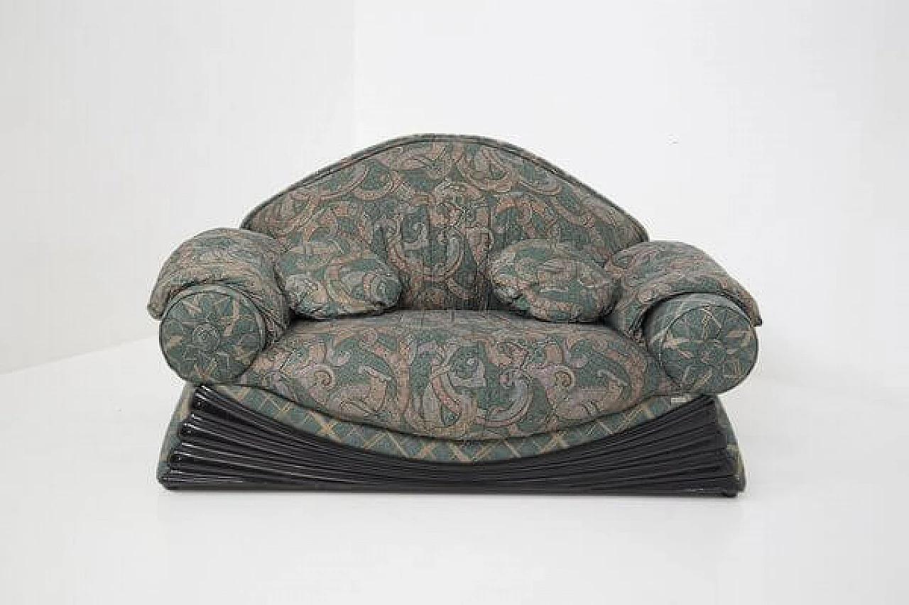 Pair of fabric sofas, 1970s 4