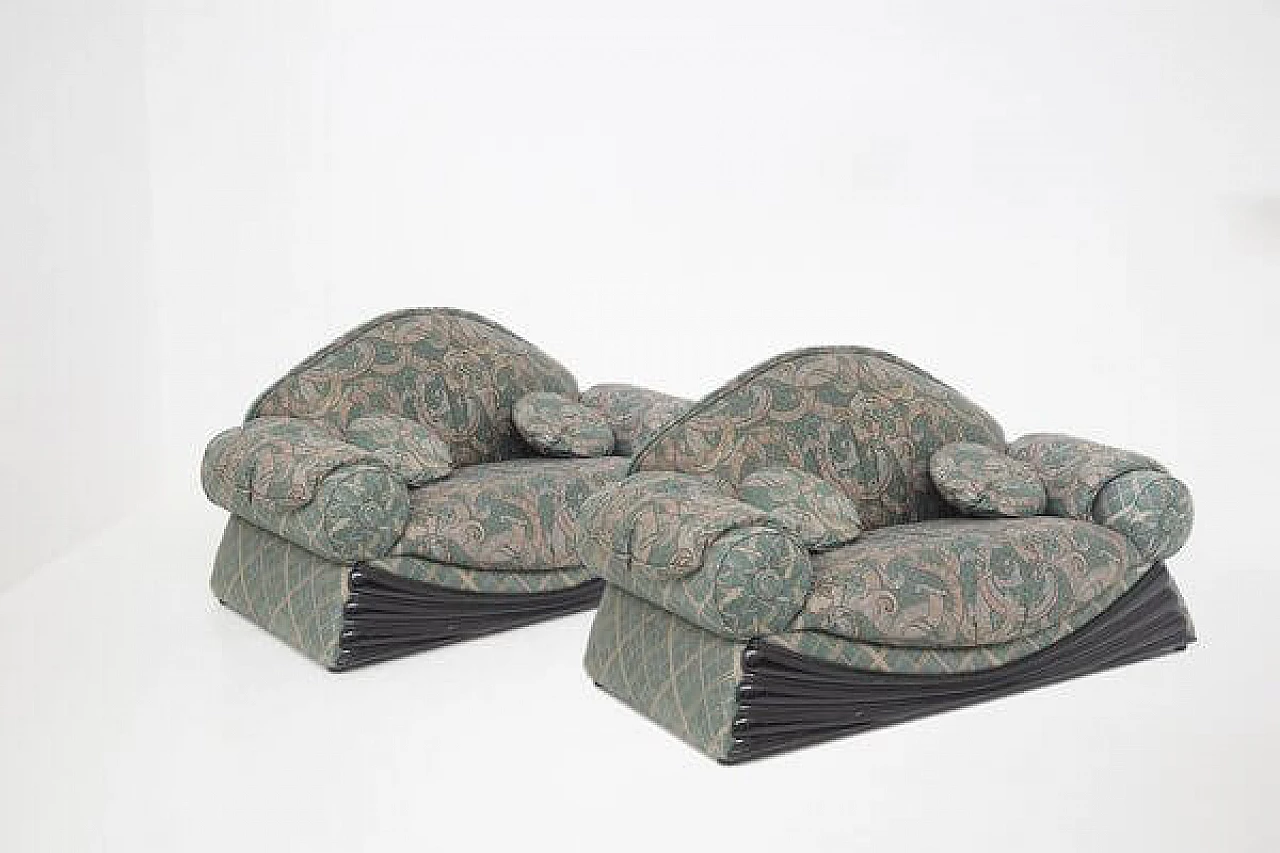Pair of fabric sofas, 1970s 19