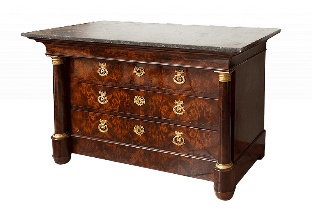 Empire-style mahogany feather chest of drawers, 19th century 8