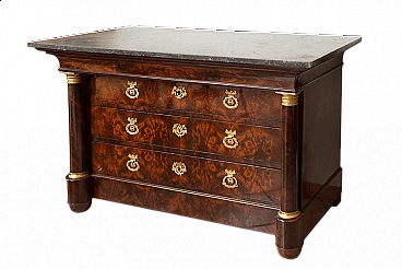 Empire-style mahogany feather chest of drawers, 19th century