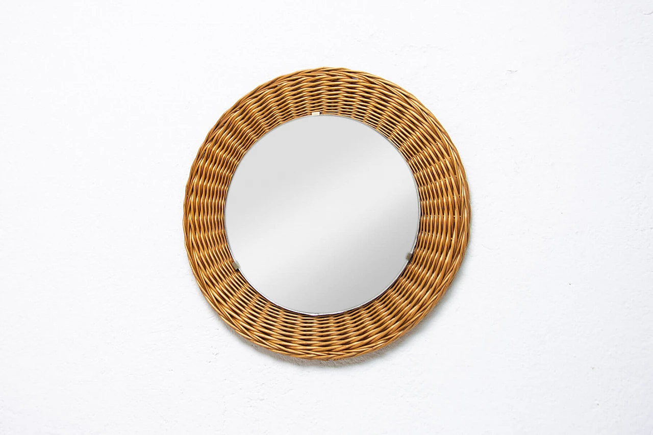 Wicker mirror by Jan Kalous for ÚLUV, 1960s 2