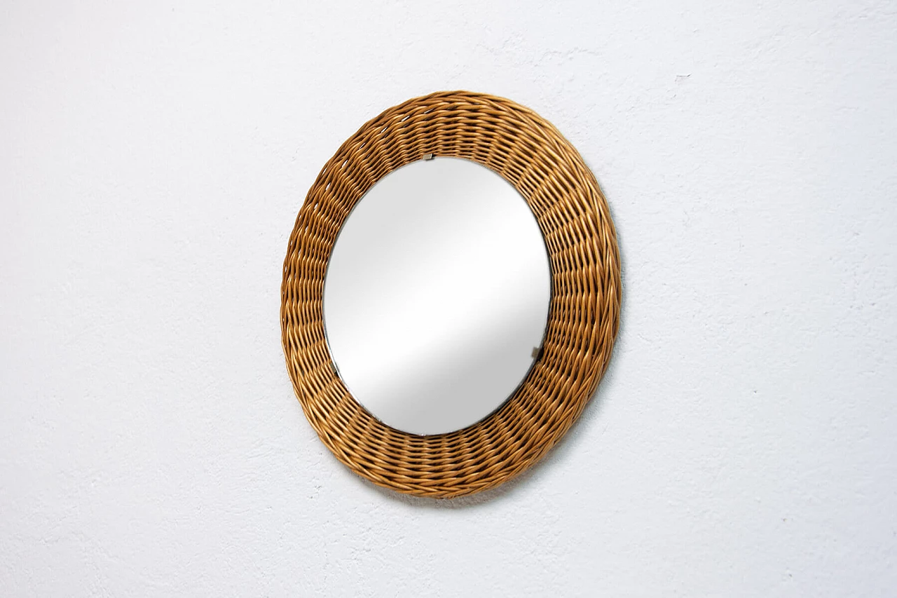 Wicker mirror by Jan Kalous for ÚLUV, 1960s 3