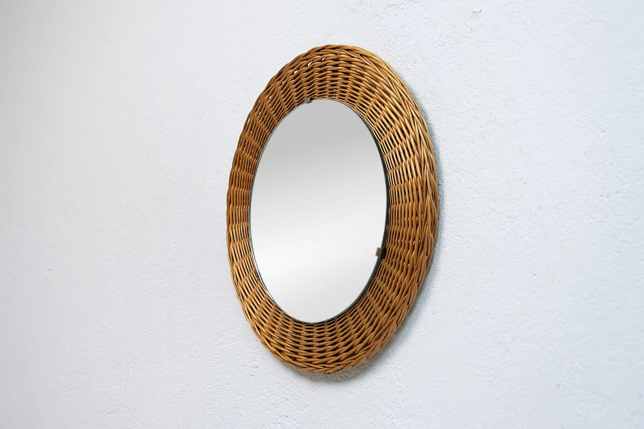 Wicker mirror by Jan Kalous for ÚLUV, 1960s 4
