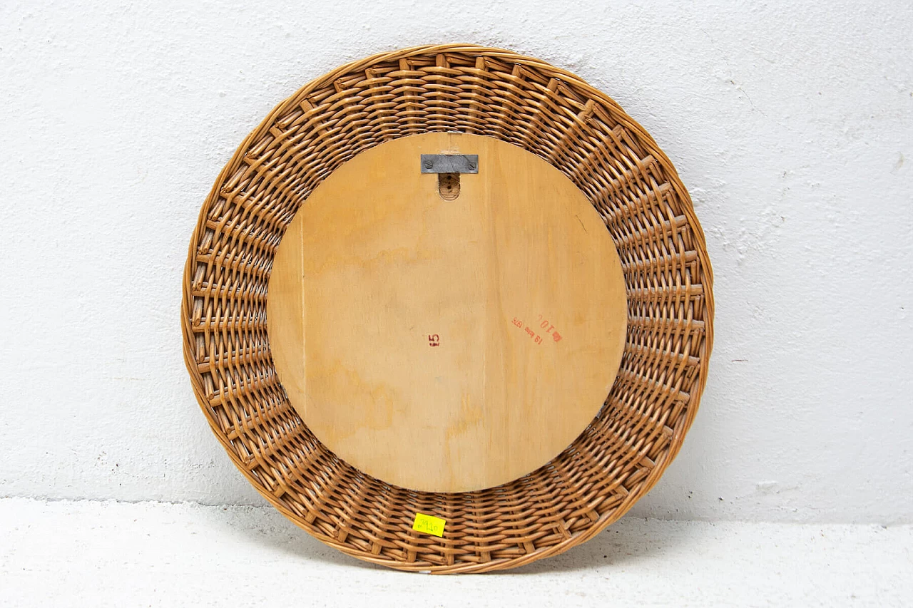 Wicker mirror by Jan Kalous for ÚLUV, 1960s 7