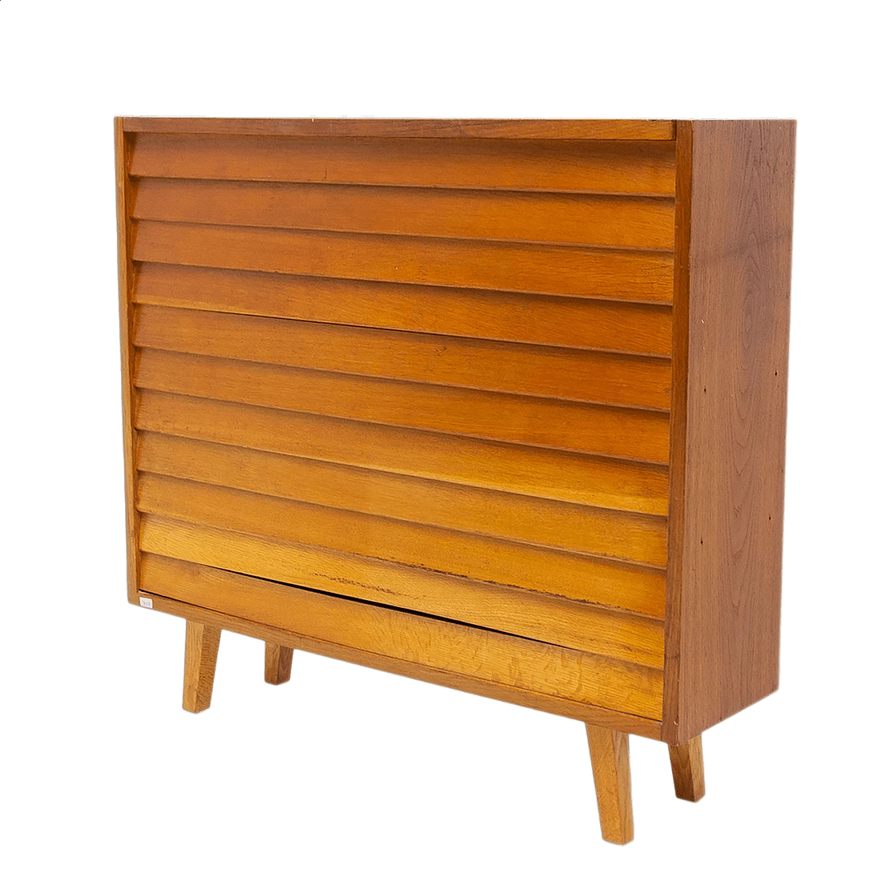 Oak and beech dresser with horizontal slats, 1960s 16