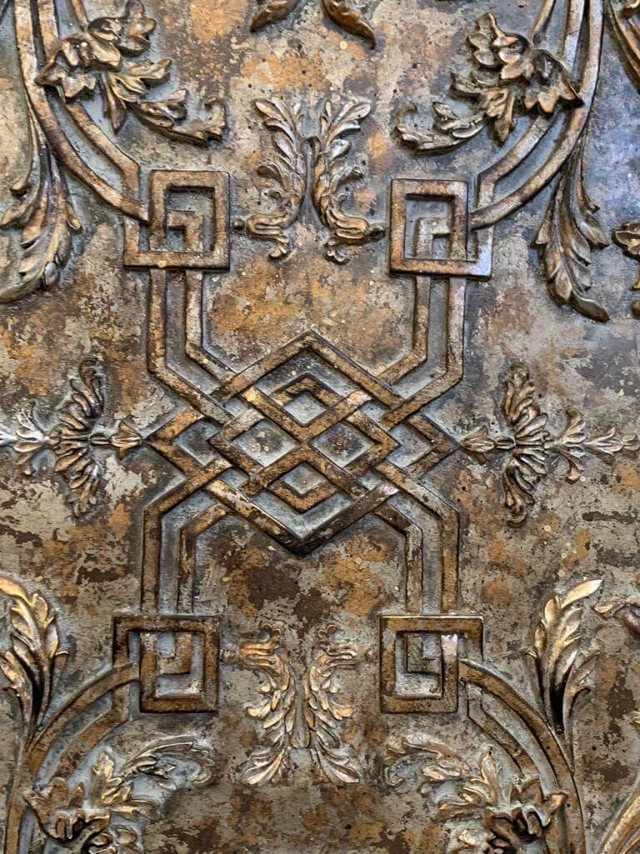 Pannello con cornice a specchio con elementi decorativi in ​​rilievo, anni '80 3