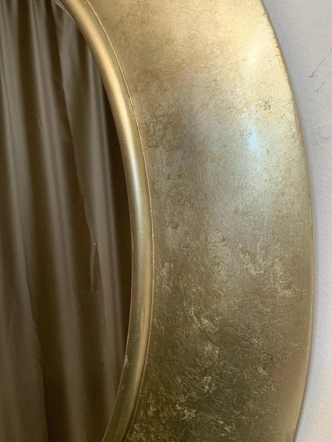 Beveled circular mirror with frame, 1990s 10