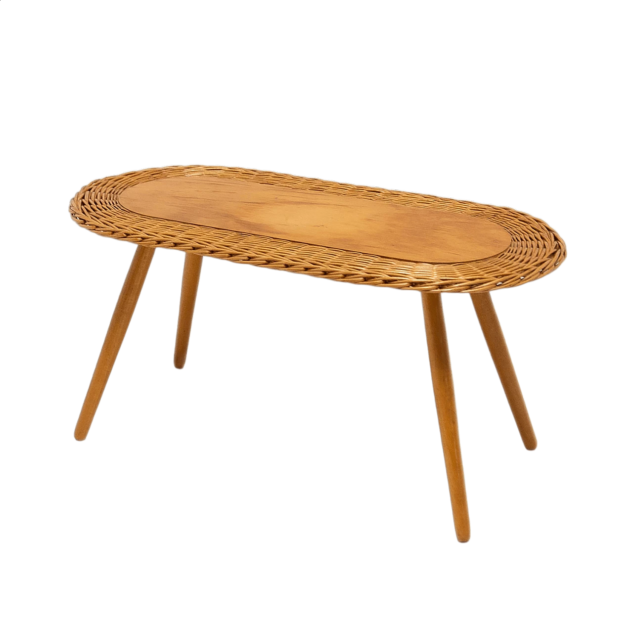 Wicker stool by Jan Kalous for ÚLUV, 1960s 15