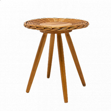 Wicker stool by Jan Kalous for ÚLUV, 1960s
