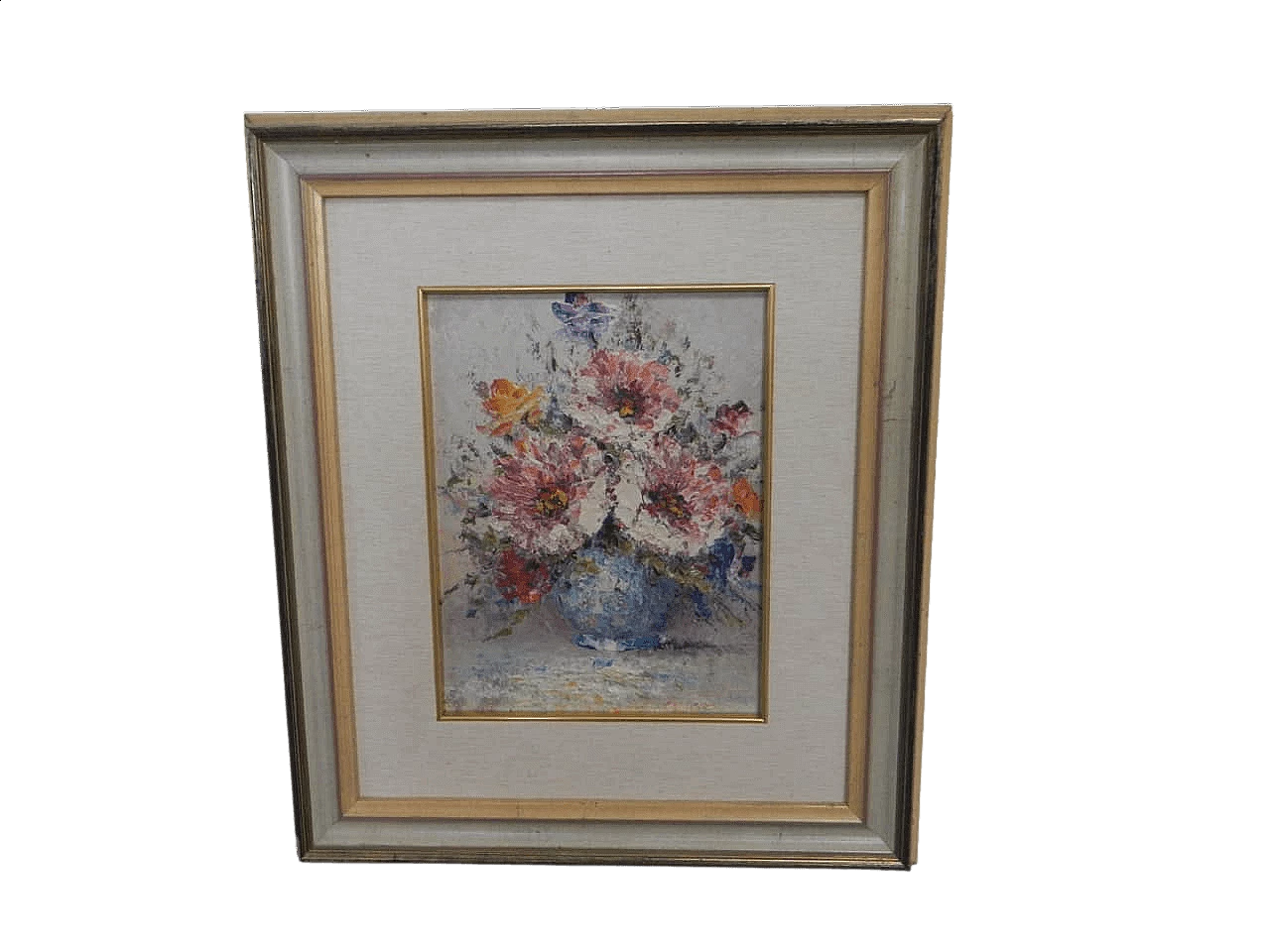 Vase of flowers, oil on canvas, 1960s 7