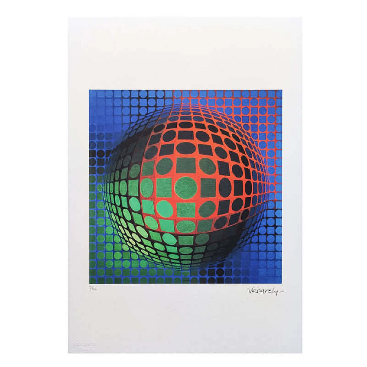 Victor Vasarely, Numero 99, litografia in edizione limitata Spadem-Paris, anni '70 1