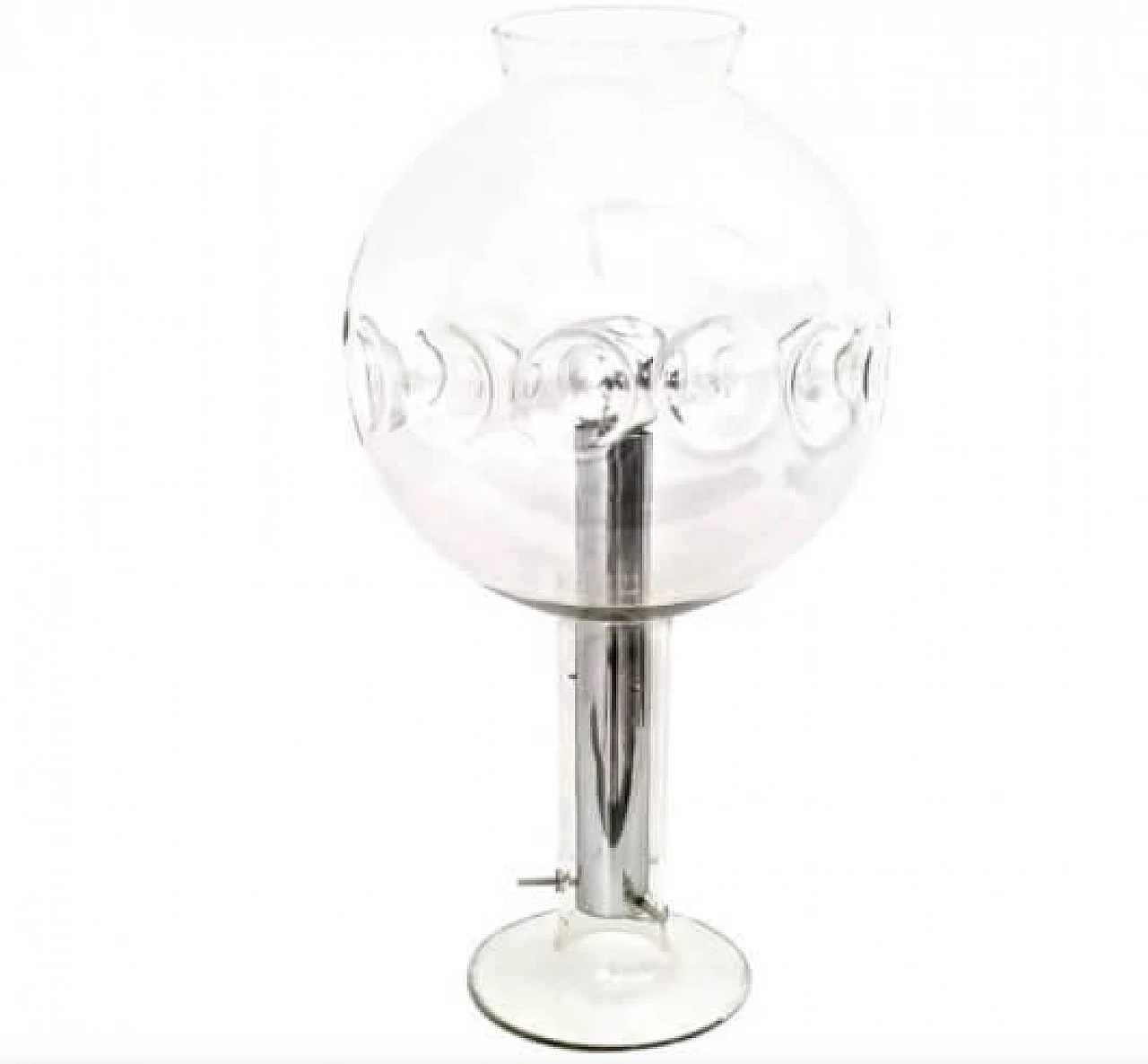 Steel and transparent Murano glass table lamp, 1970s 1