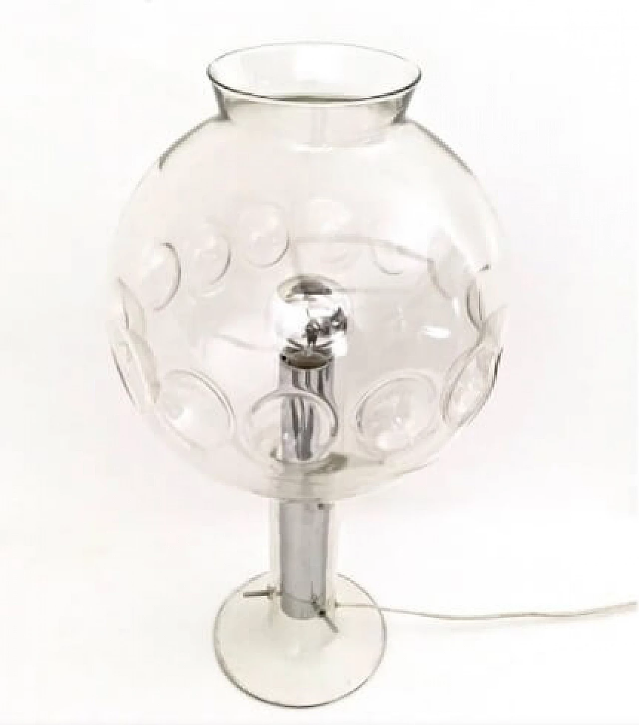 Steel and transparent Murano glass table lamp, 1970s 3