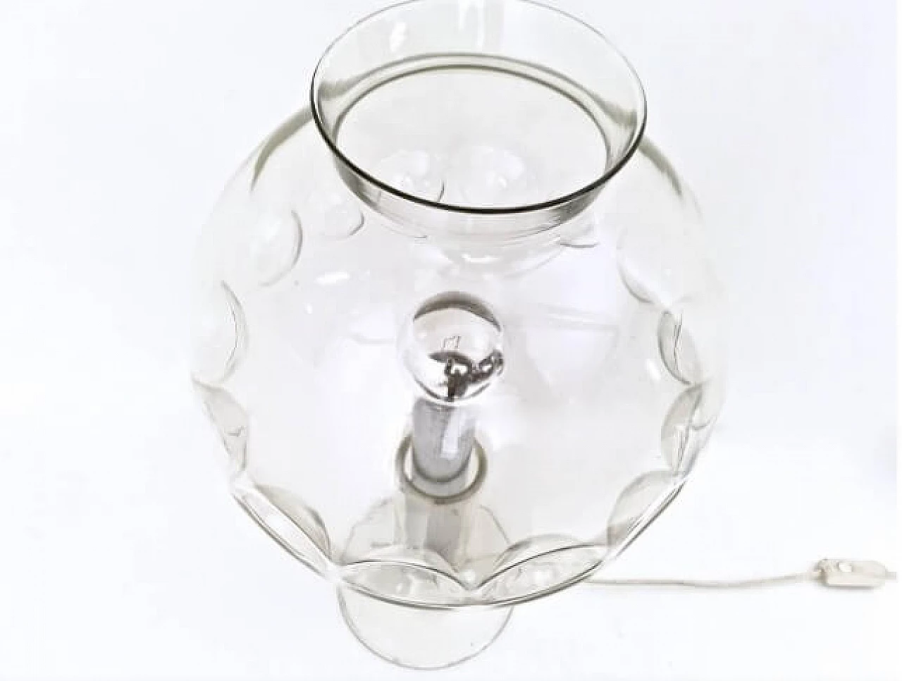 Steel and transparent Murano glass table lamp, 1970s 5