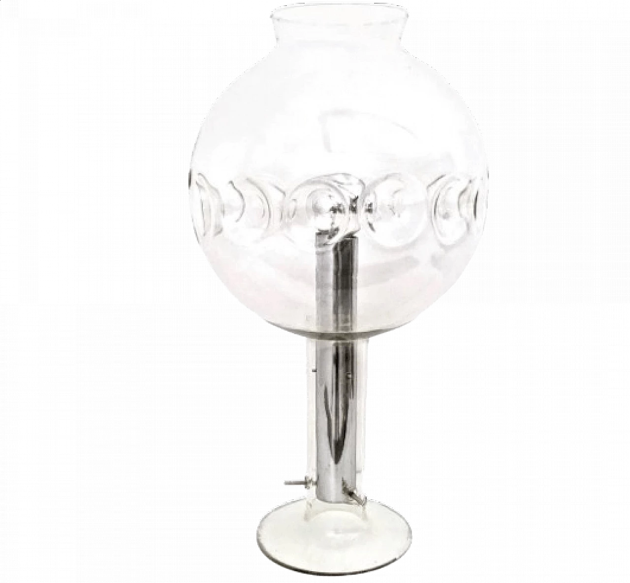 Steel and transparent Murano glass table lamp, 1970s 7