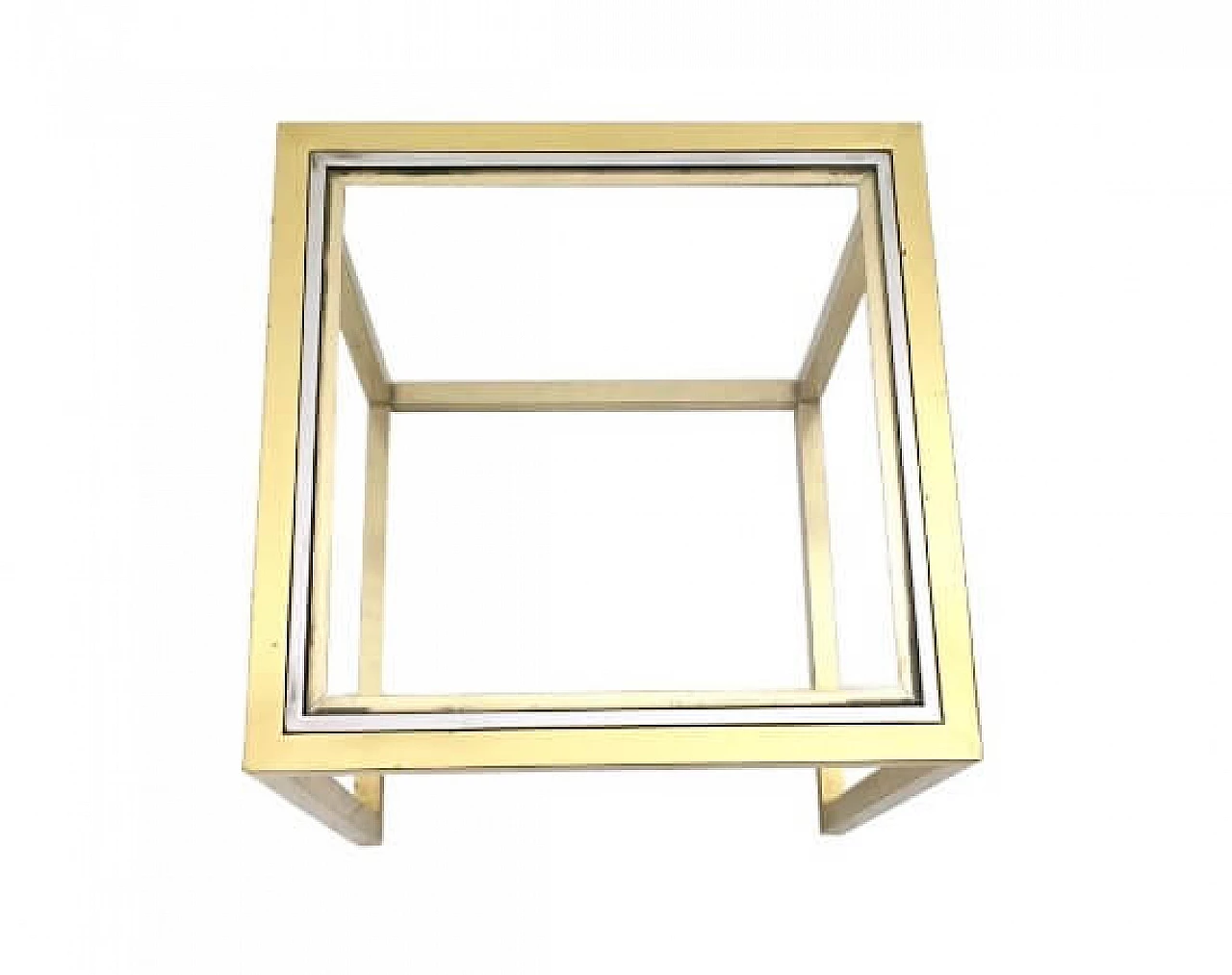 3 Brass, steel and glass nesting tables by Romeo Rega, 1970s 6