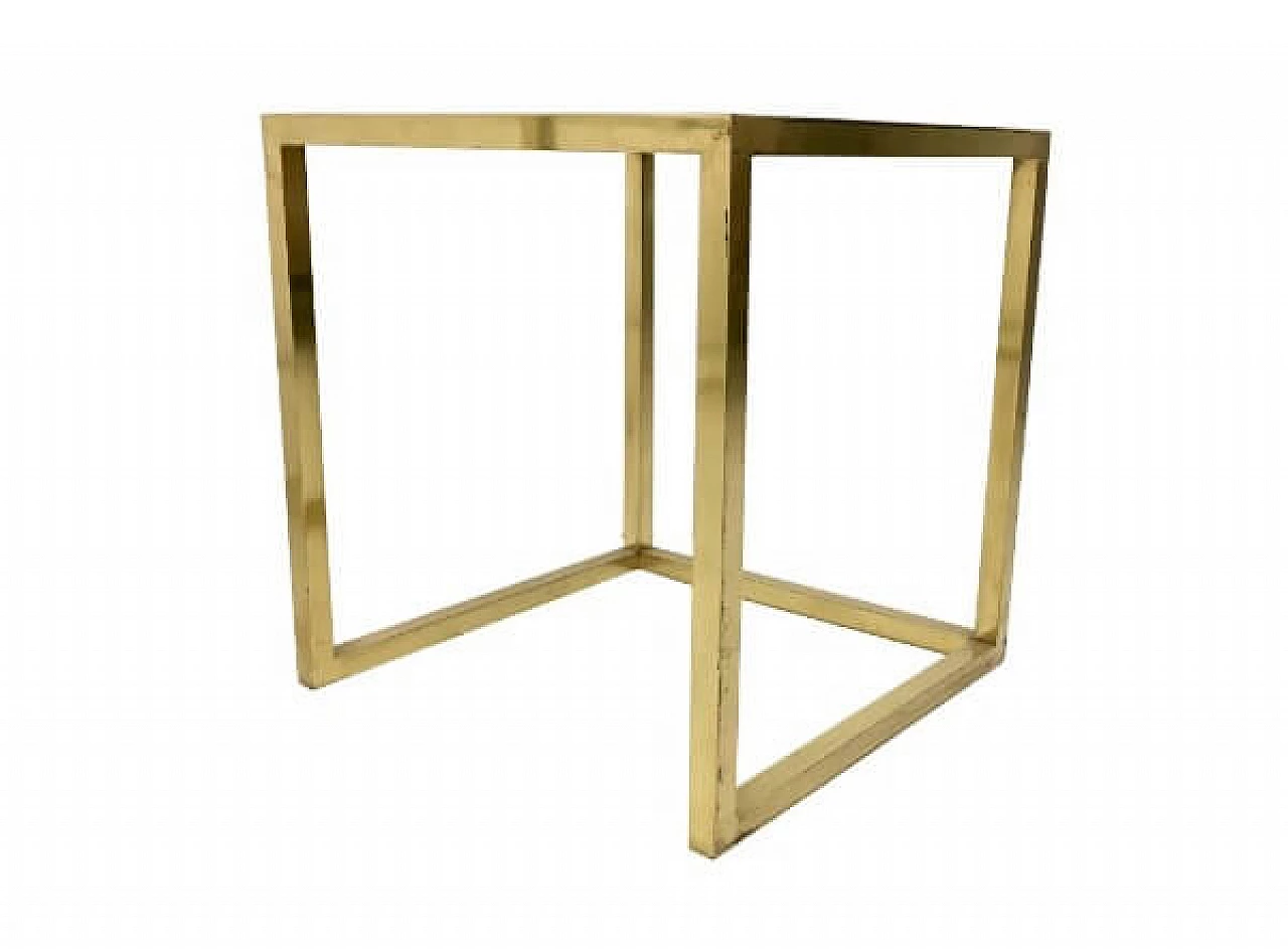 3 Brass, steel and glass nesting tables by Romeo Rega, 1970s 9