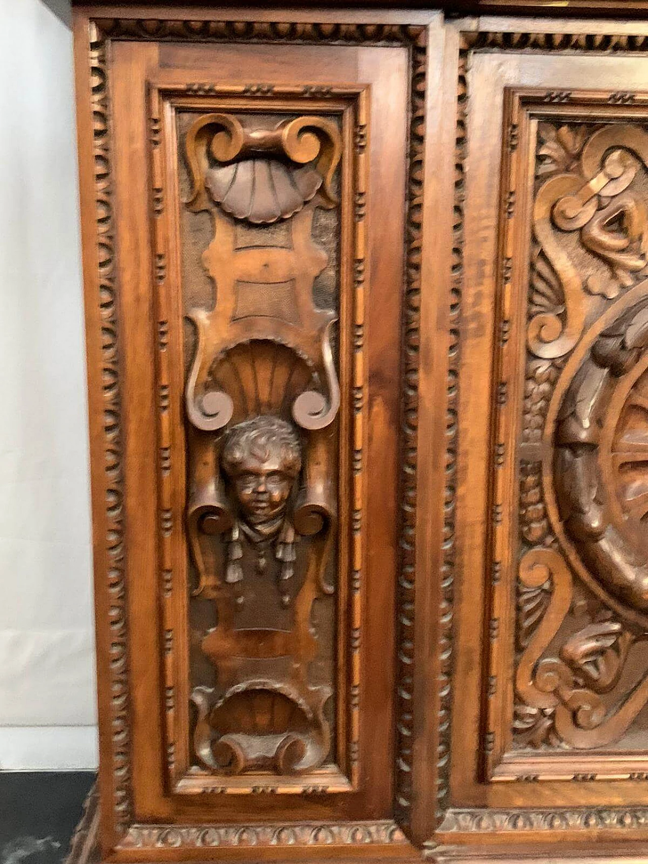 Walnut sideboard with bronze handles in Renaissance style, late 19th century 6