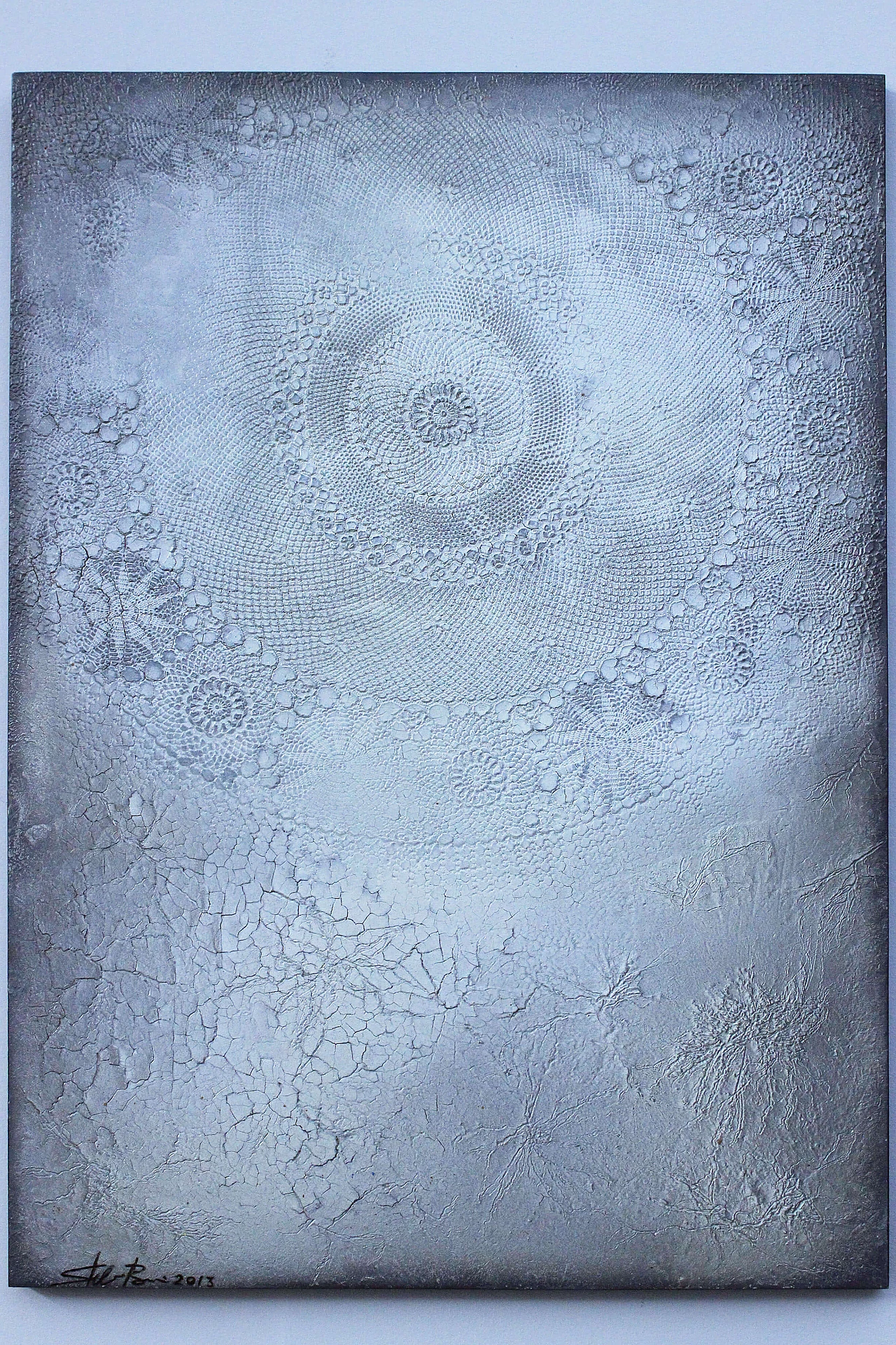 Stefano Bersani, Abstract Composition, resin and dirt on wooden panel 1