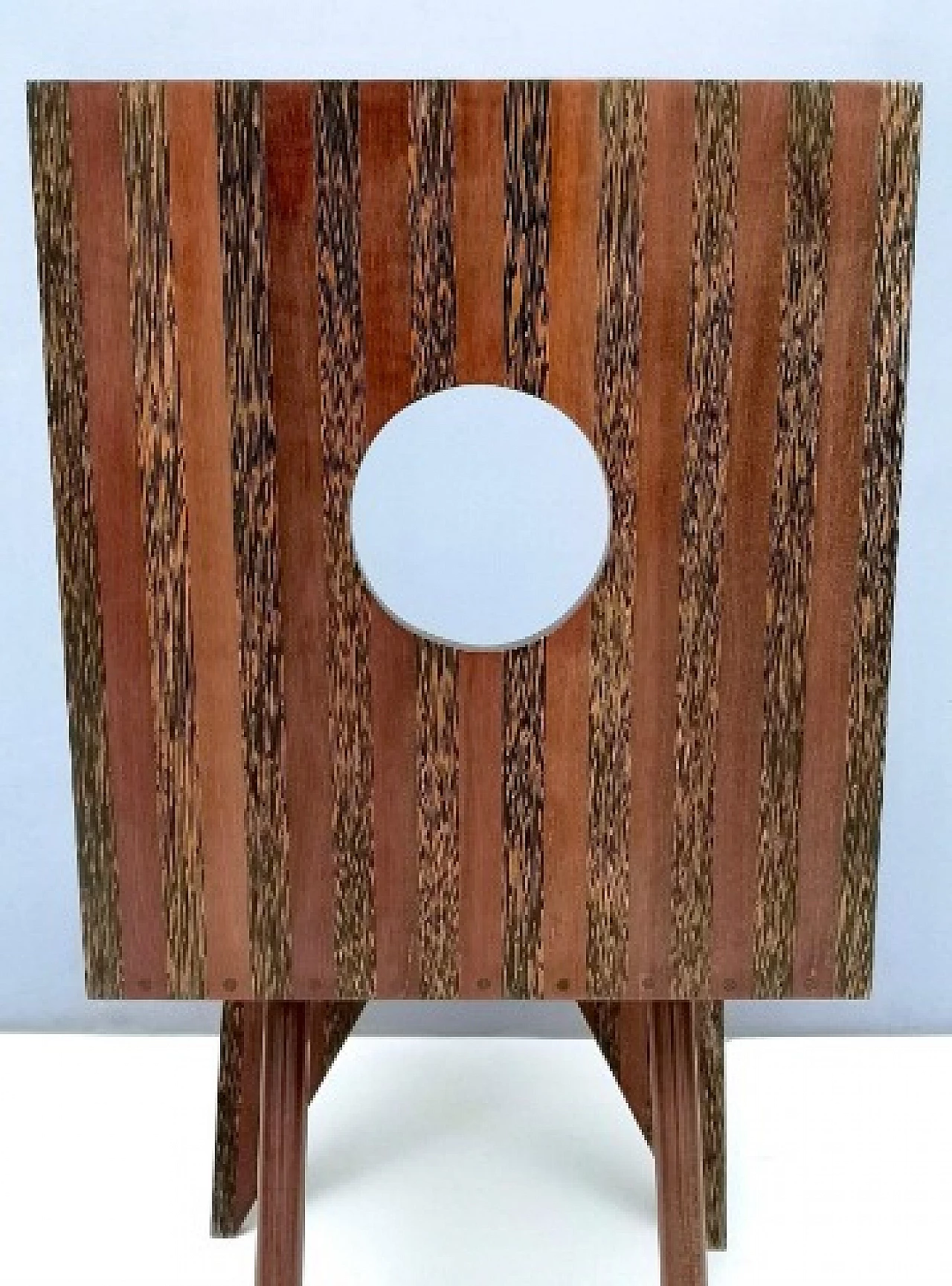 Irregular geometric chair in walnut and beech, 1980s 8