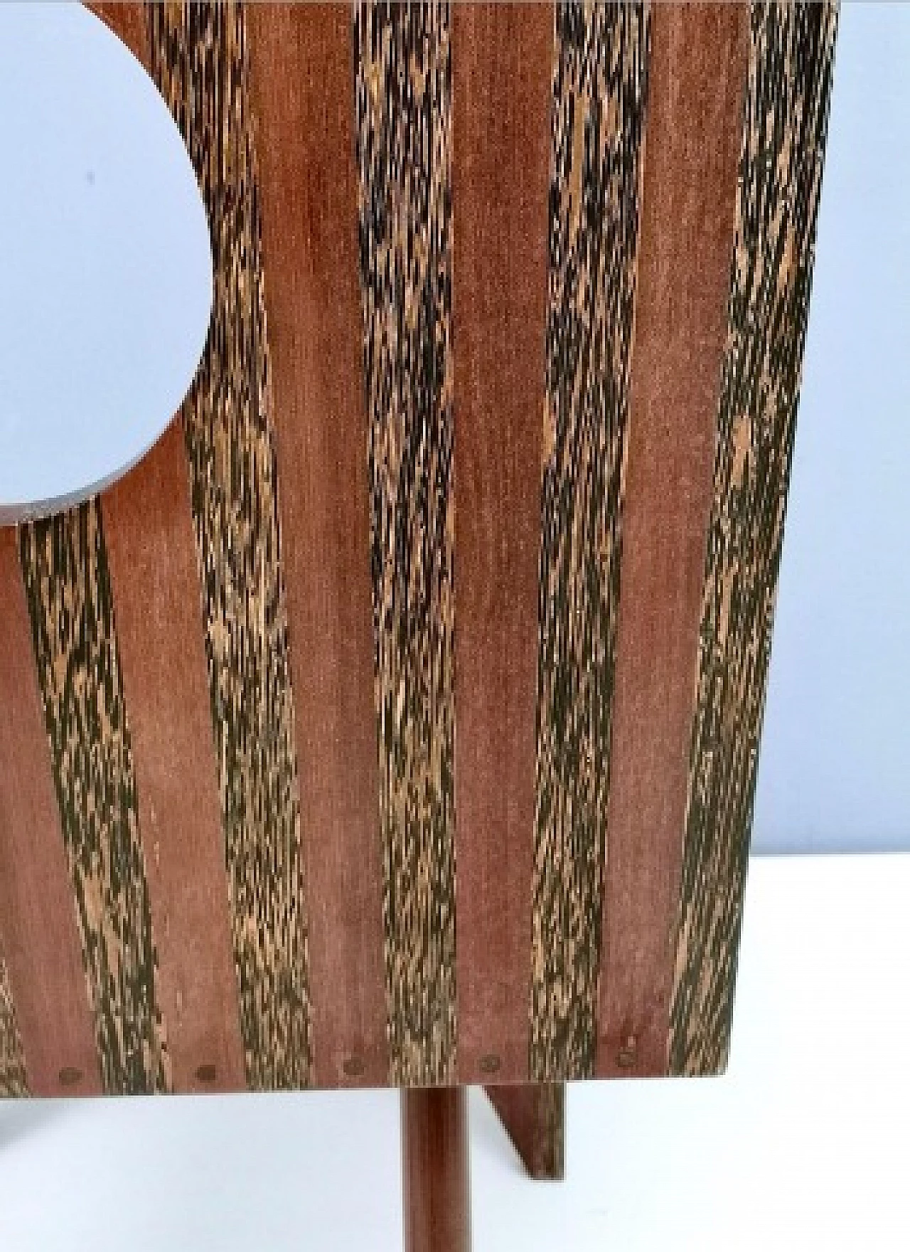 Irregular geometric chair in walnut and beech, 1980s 9