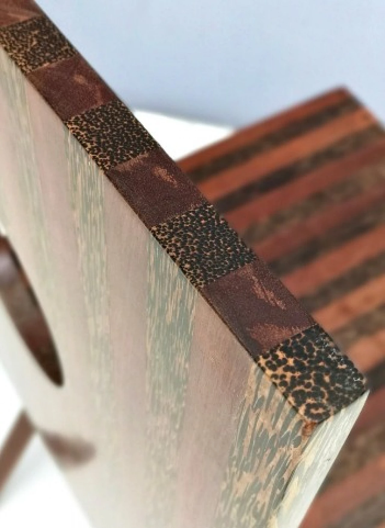 Irregular geometric chair in walnut and beech, 1980s 10