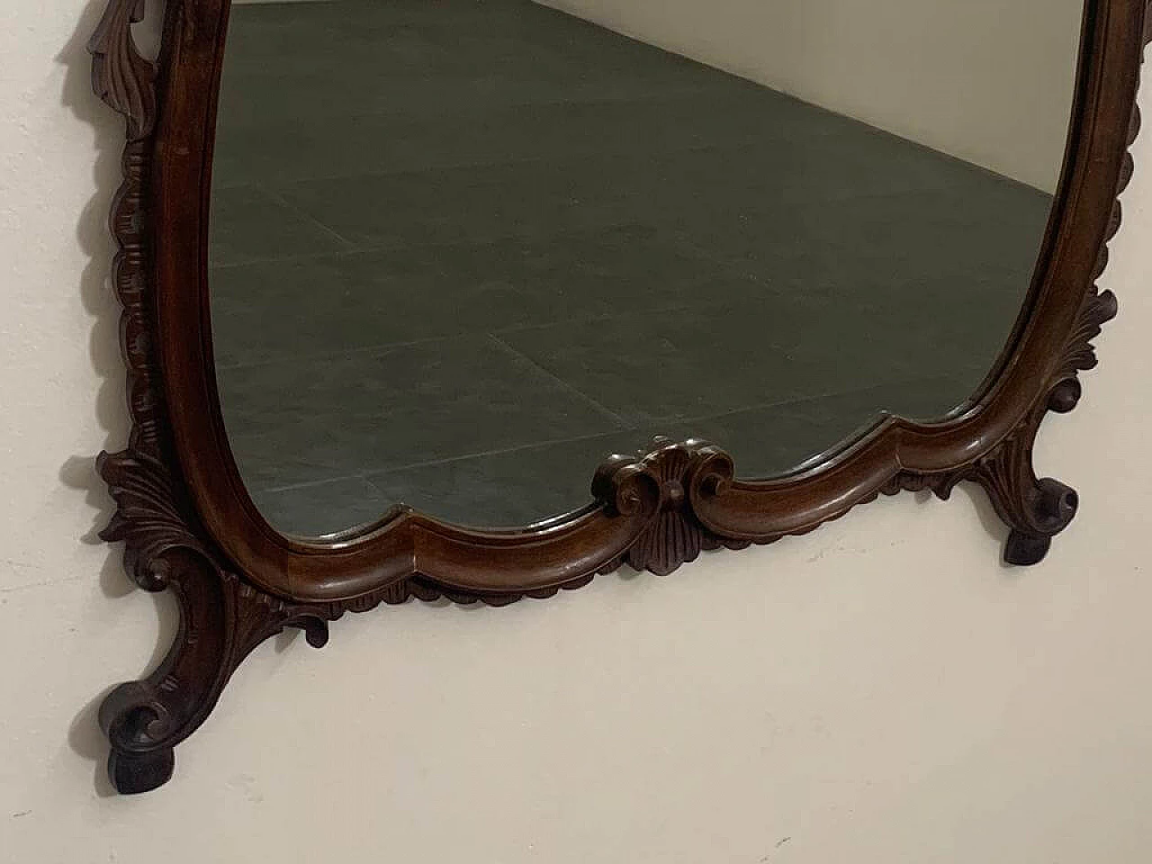 Baroque style mirror in carved wood, 1950s 3