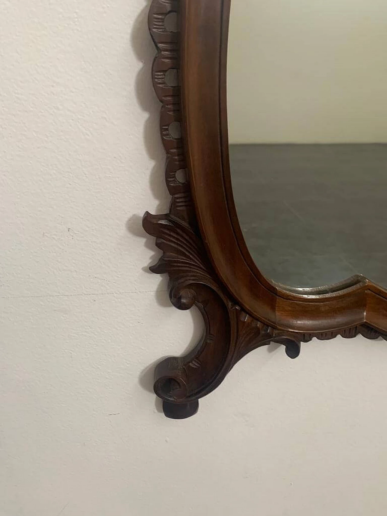 Baroque style mirror in carved wood, 1950s 6