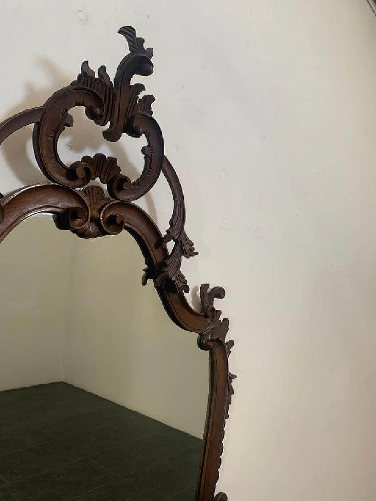 Baroque style mirror in carved wood, 1950s 9