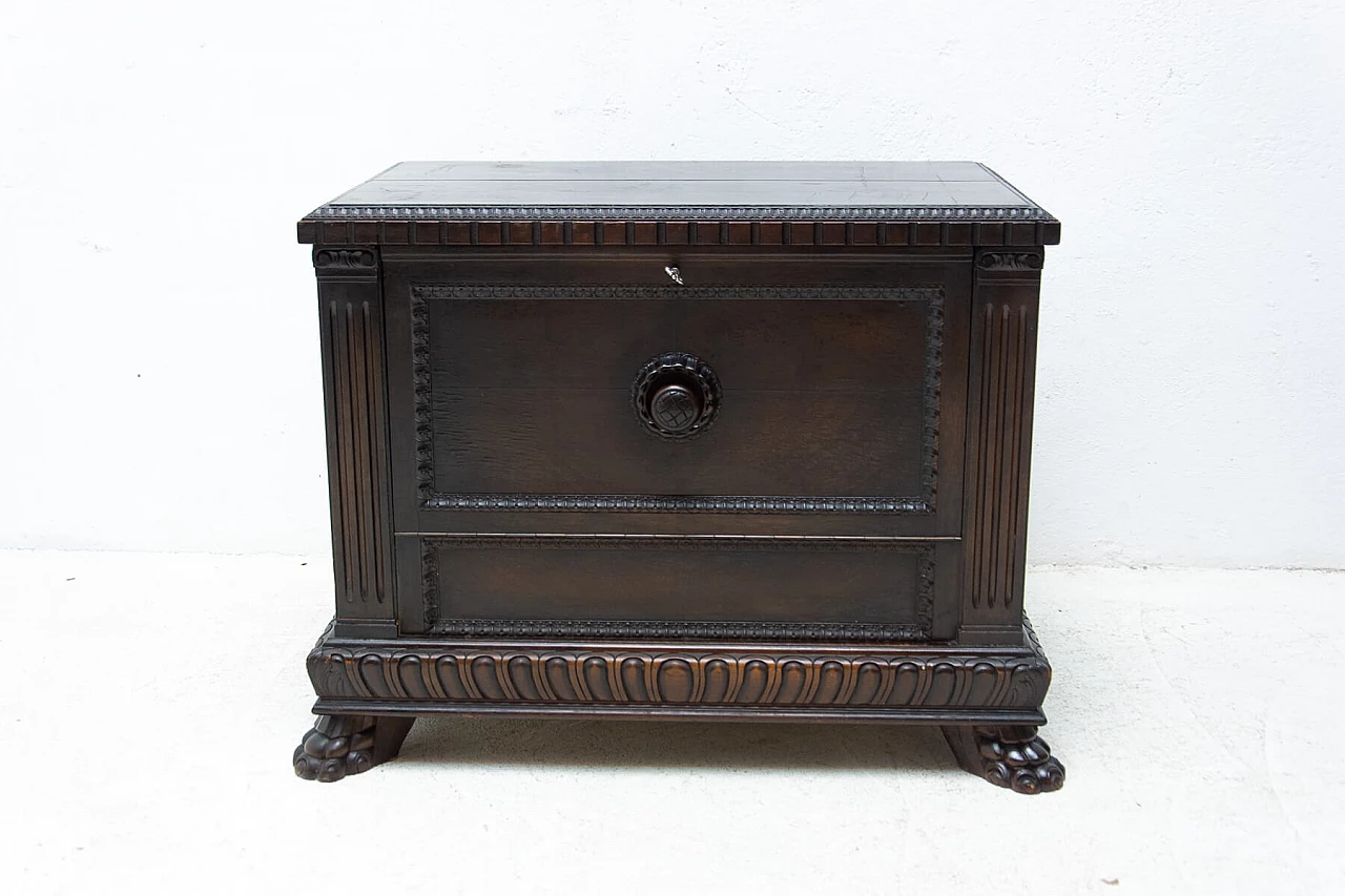 Art Decò walnut bar cabinet with flap drawer, 1930s 19