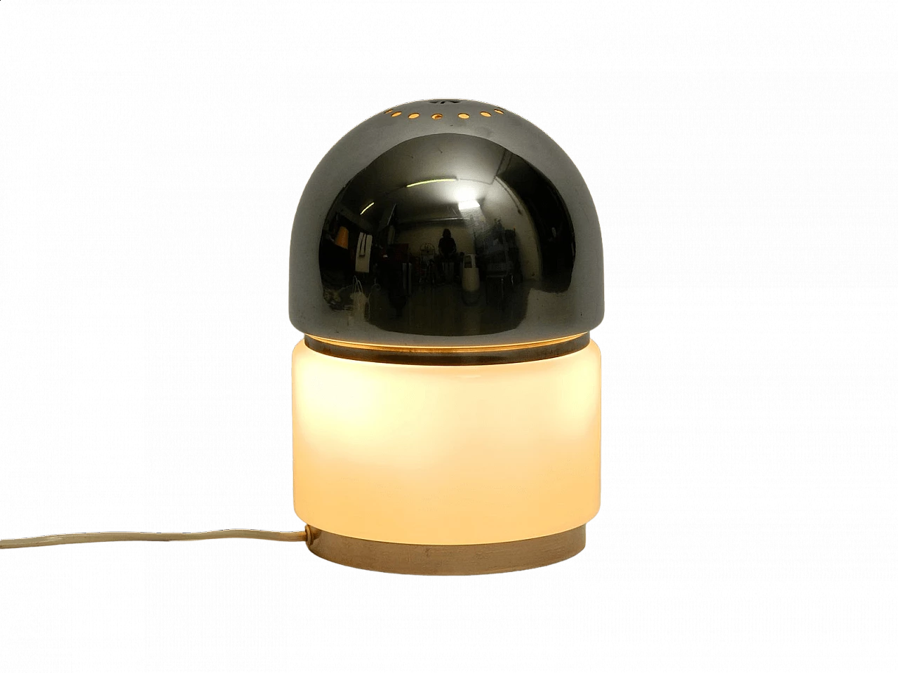 Lampada da tavolo in vetro e ottone di Goffredo Reggiani, anni '70 10