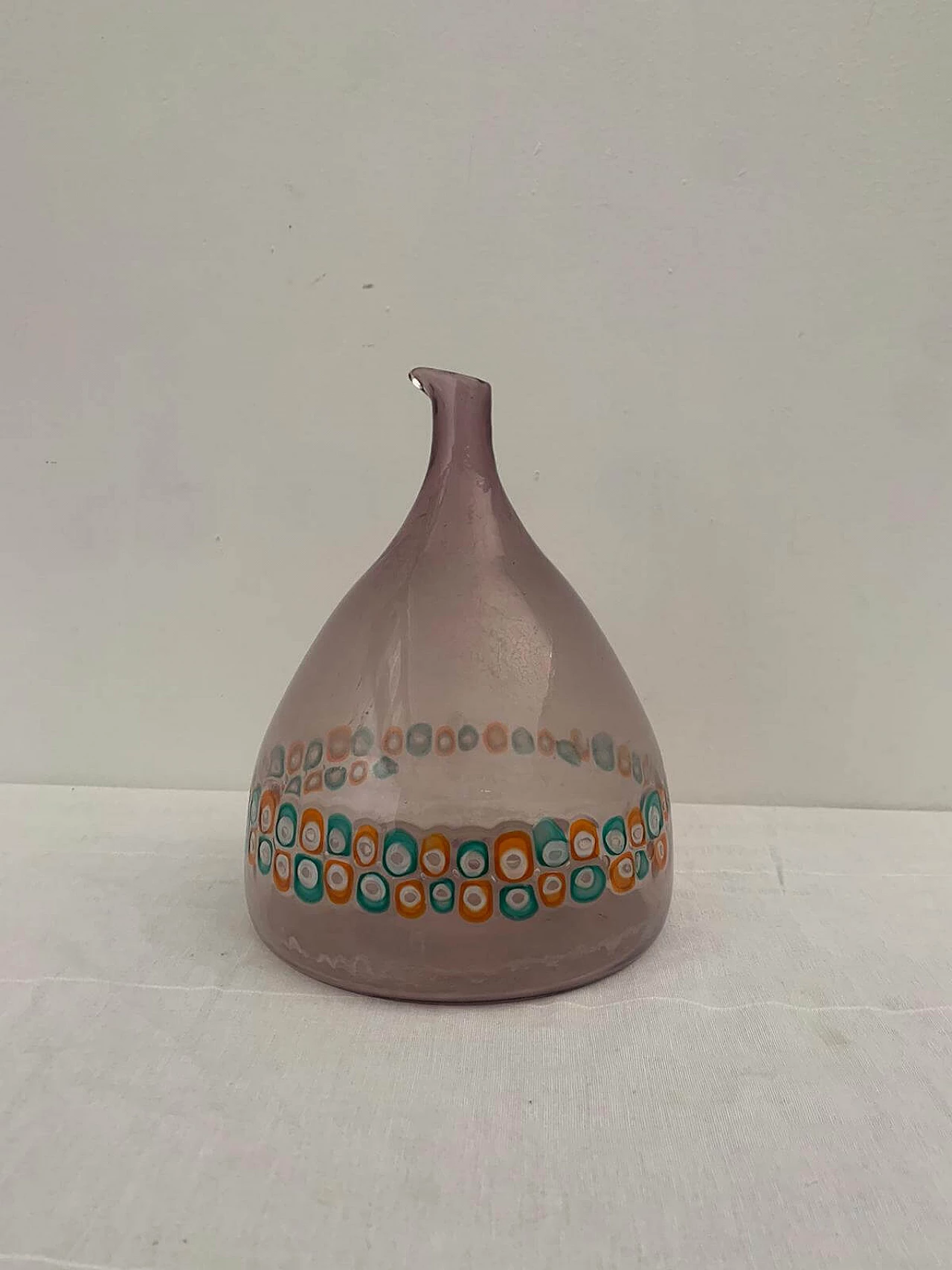Eggplant-colored truncated cone vase in Murano glass for Vistosi, 1970s 7