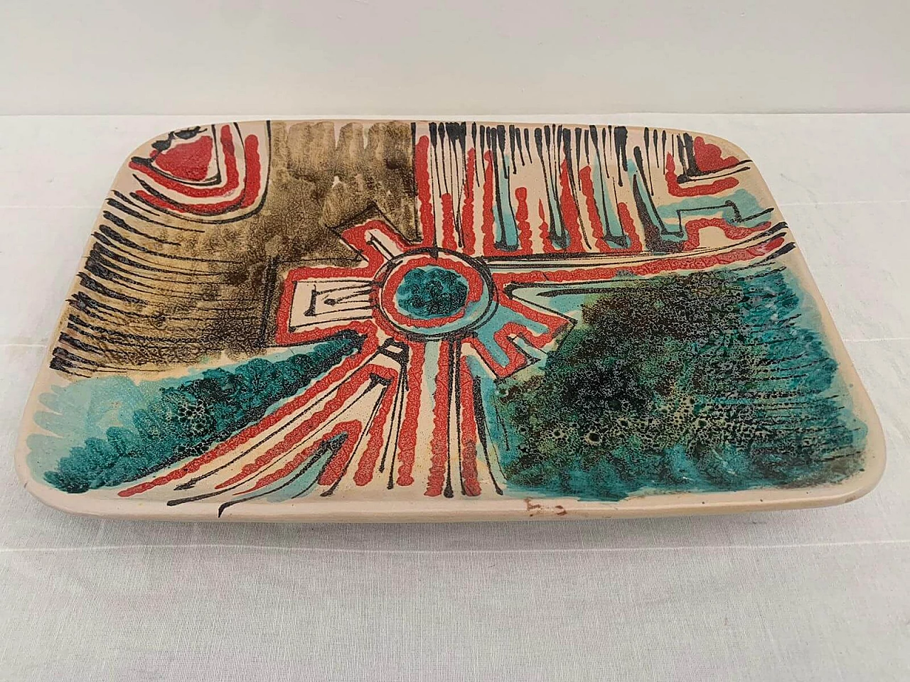 Svuotatasche in ceramica policroma per Piccinini, anni '60 3