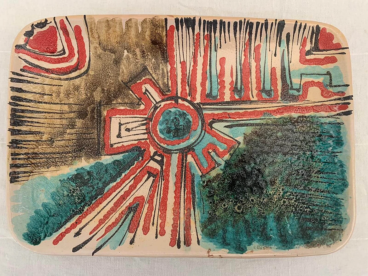 Svuotatasche in ceramica policroma per Piccinini, anni '60 4