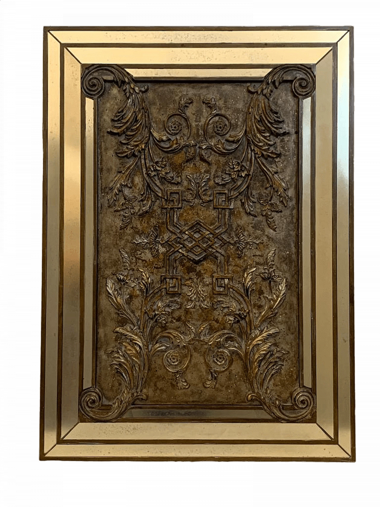 Mirror-framed panel with decorative relief elements, 1980s 9
