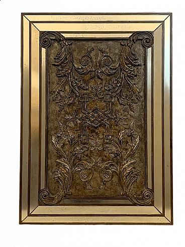 Mirror-framed panel with decorative relief elements, 1980s
