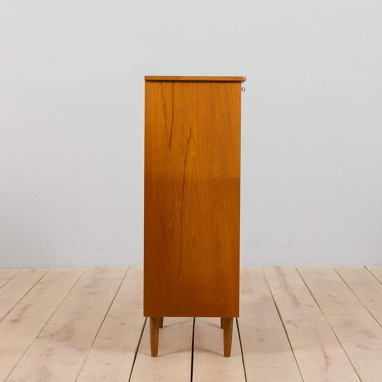 Comò scandinavo in teak con 7 cassetti, anni '60 6