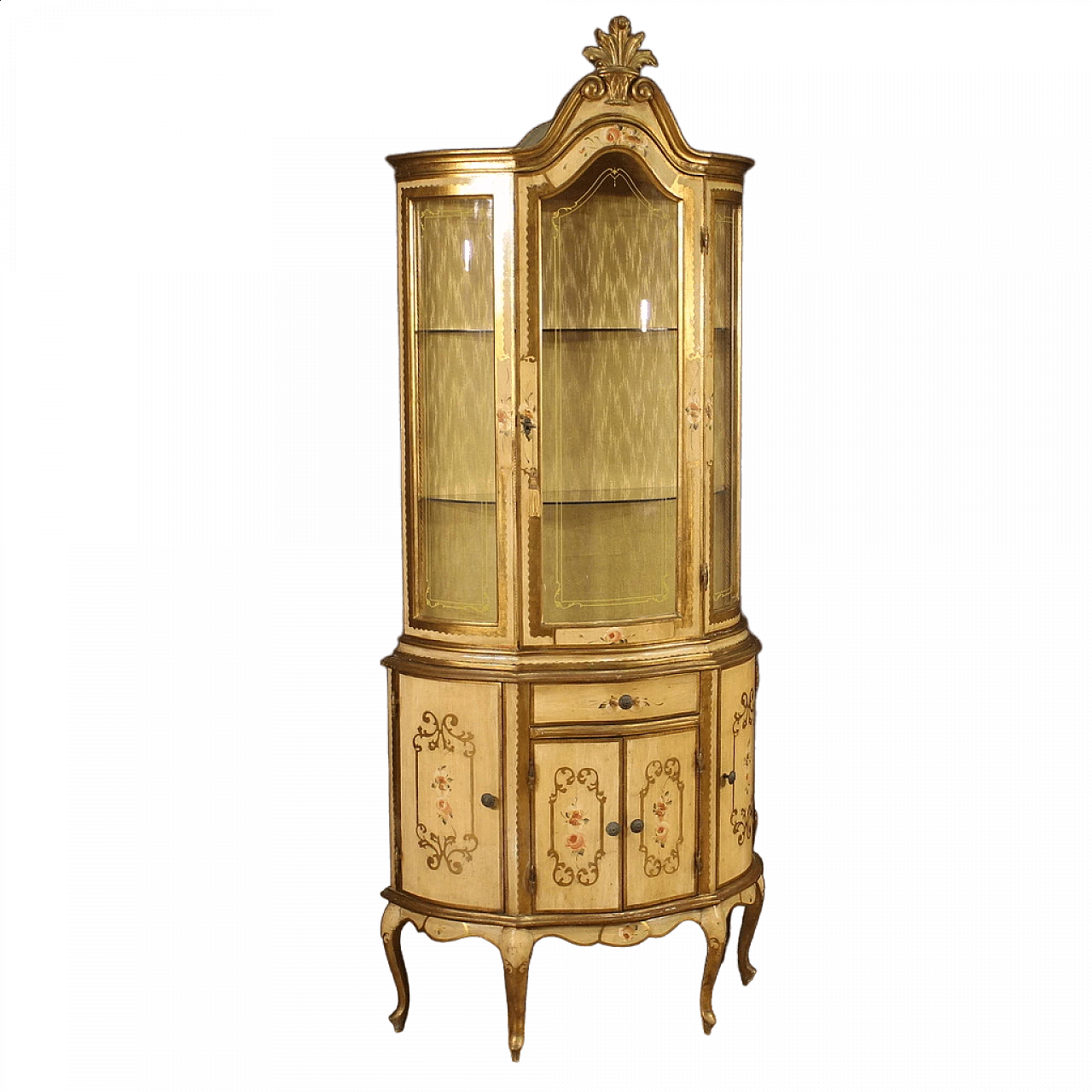 Gilded and painted wooden display case, 1960s 13