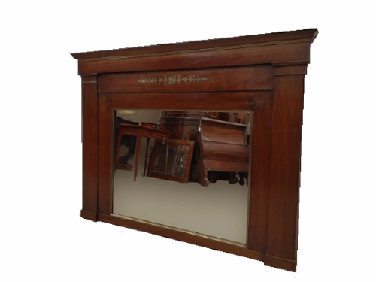 Specchiera o caminiera Impero in noce, primo '800 1