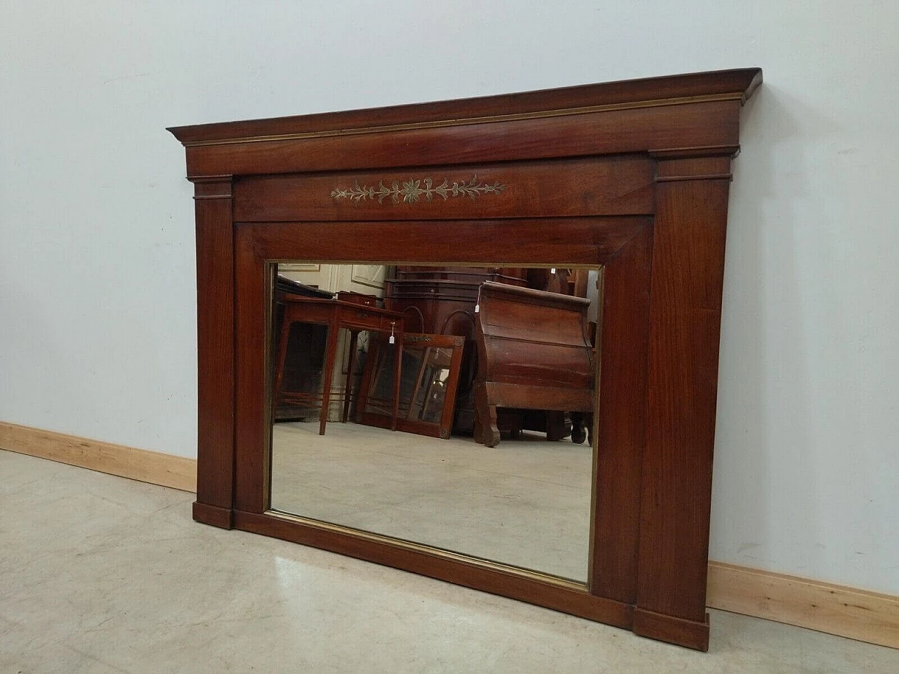 Specchiera o caminiera Impero in noce, primo '800 12