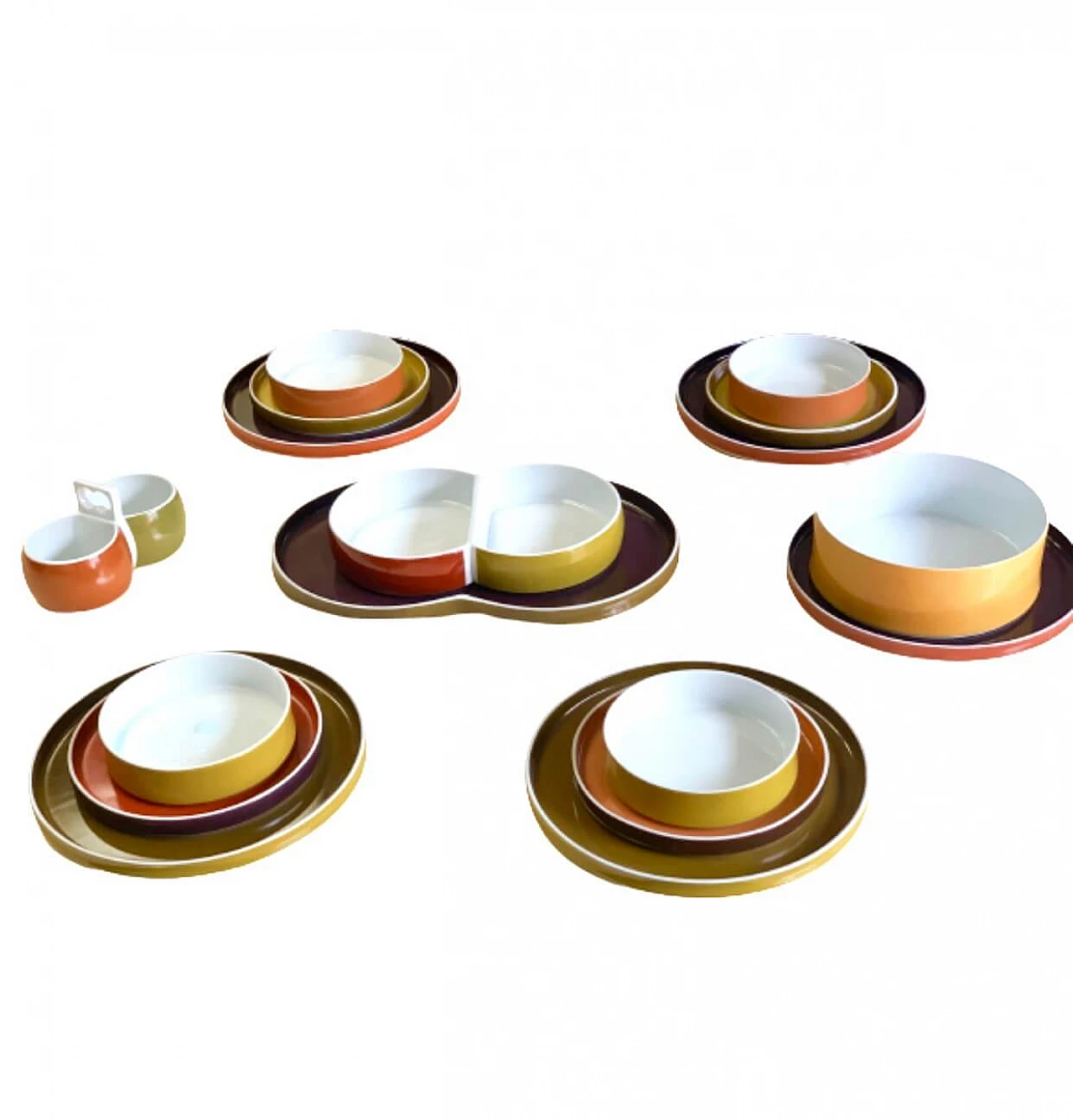 Servizio di piatti in porcellana Chromatic di Arzberg, anni '70 1