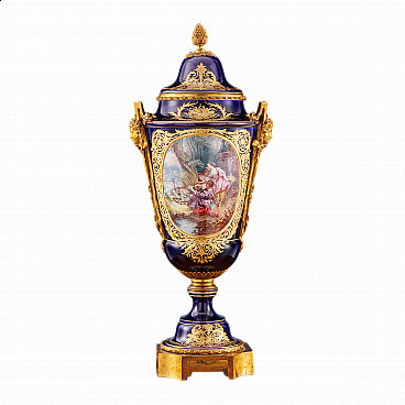 Sèvres porcelain urn vase, mid-19th century