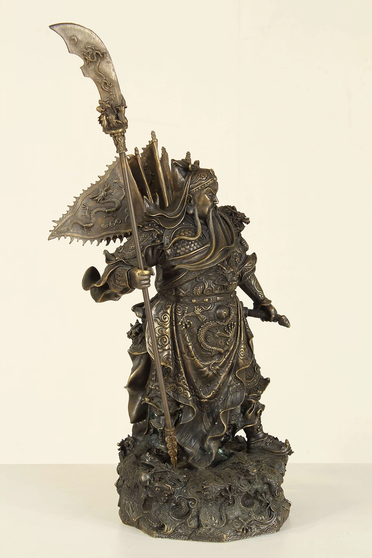 Dio della guerra, scultura giapponese in bronzo, anni '50 2