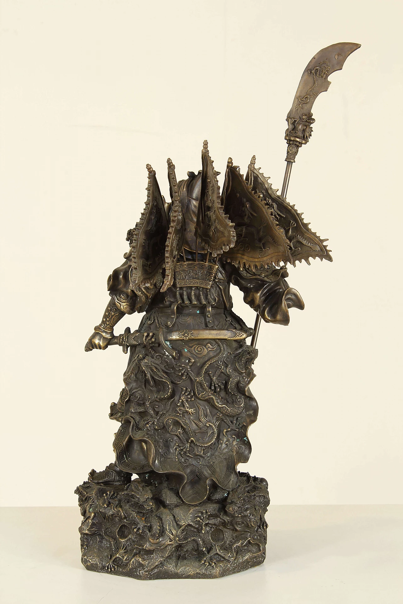 Dio della guerra, scultura giapponese in bronzo, anni '50 4