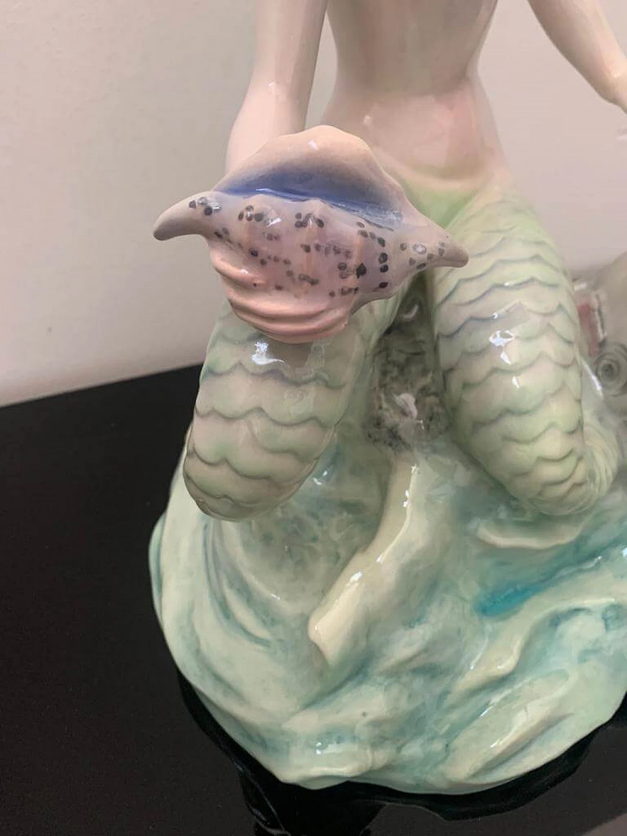 Ceramic sculpture depicting bicaudate mermaid by Le Bertetti, 1930s 6