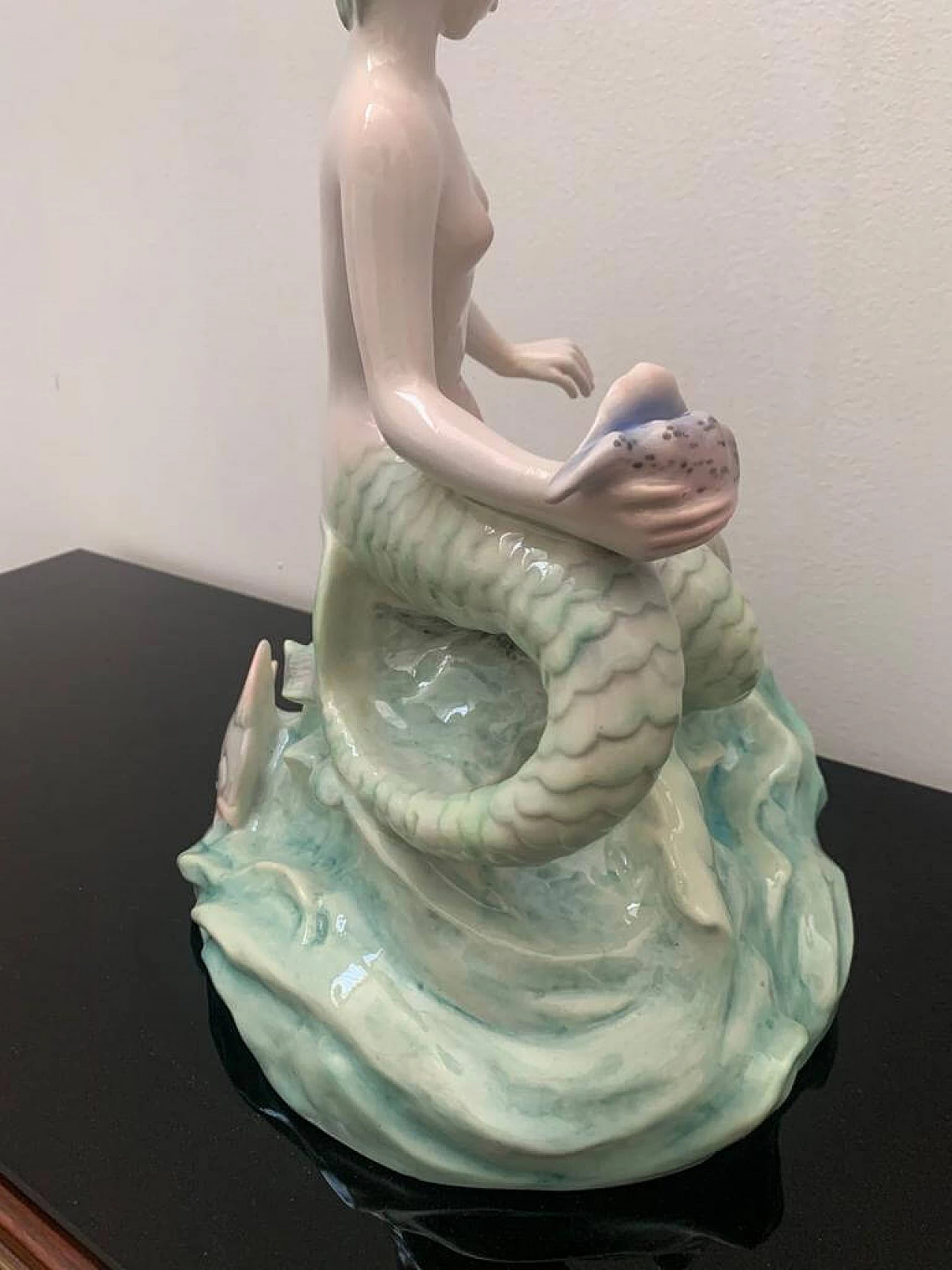 Ceramic sculpture depicting bicaudate mermaid by Le Bertetti, 1930s 9